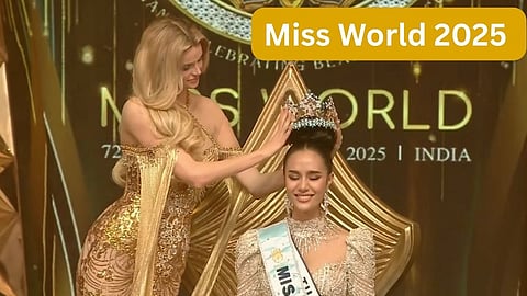 Opal Suchata Chuangsri हिच्या डोक्यावर मिस वर्ल्ड किताबाच्या विजेतेपदाचा मुकूट ठेवण्यात आला.