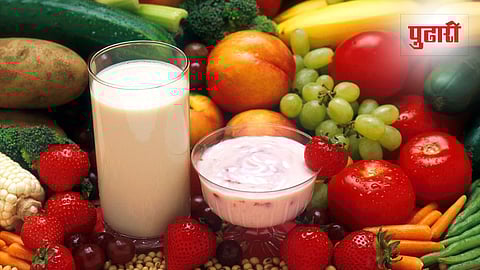 Milk And Fruits Combination