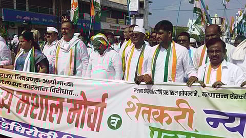 शेतकरी न्याय यात्रेमध्ये सहभागी झालेले काँग्रेस पदाधिकारी