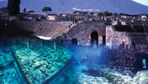 ruins of volcano destroyed aneria open for tourists