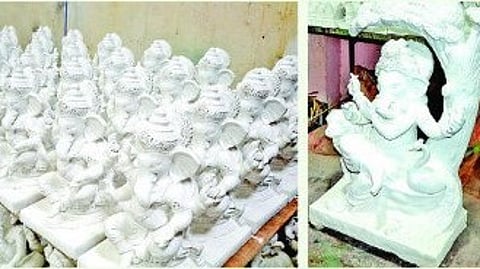 Ganeshotsav : श्री गणेशाचे आगमन महिन्यावर, मूर्तीकारांना यंदा विघ्नहर्ता आर्थिक संकट दूर करण्याची आशा
