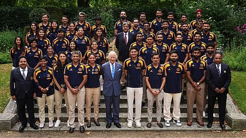 indian mens and women cricket teams meet britain king charles iii