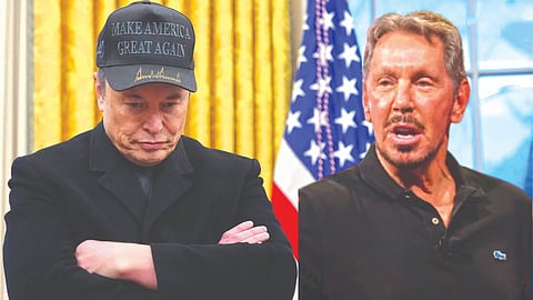 Earnings of 2.45 lakh crores in one night Elon Musk's wealth is in danger because of Larry Ellison