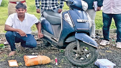 1-5-kg-ganja-seized-hupari-2-lakh-worth-confiscated