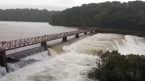 radhanagari dam fifth gate reopened again water release increased into bhogawati river