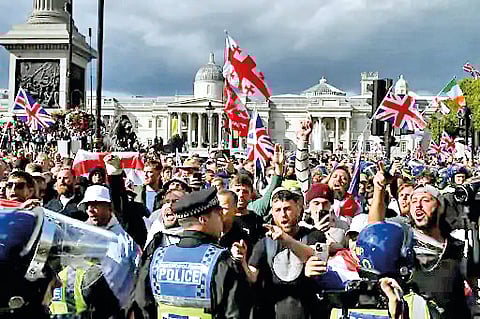 protest against illegal immigration in britain