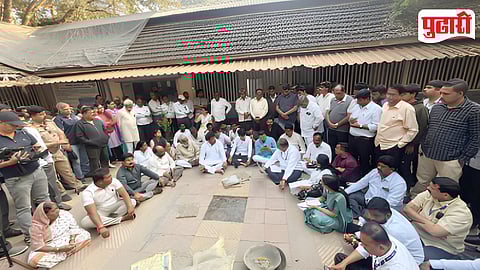 छत्रपती शिवाजी महाराजांचा पुतळा काढताच तणाव