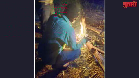 Bonfire warmth winter