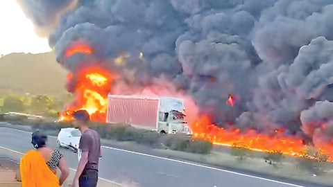Diesel tanker fire