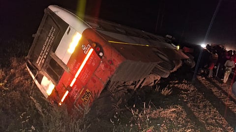 Bus-Tractor collision