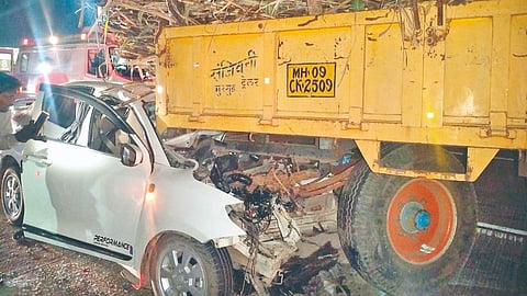Car hits tractor incident