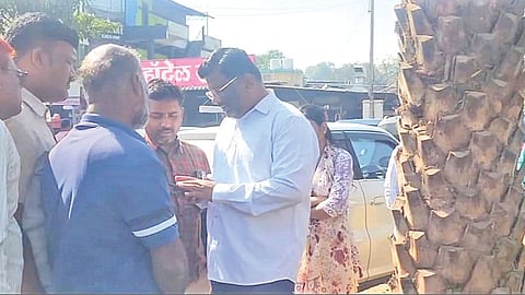 Udgir city divider trees