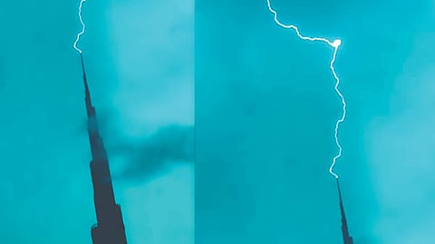 Burj Khalifa lightning strike