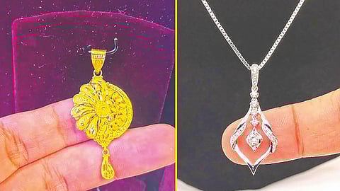 Yellow gold and white gold: