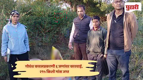 Beef smuggling Paithan| पैठण-बालानगर परिसरात पोलिसांचा छापा; गोवंश कत्तलप्रकरणी ६ जणांवर कारवाई, २१५ किलो मांस जप्त