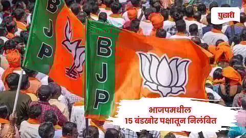 BJP news: भाजपमधील १५ बंडखोर पक्षातून निलंबित; शहर अध्यक्षांची कारवाई