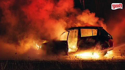 Thane Car Fire Incident