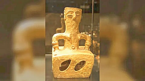 ancient guardian goddess statue