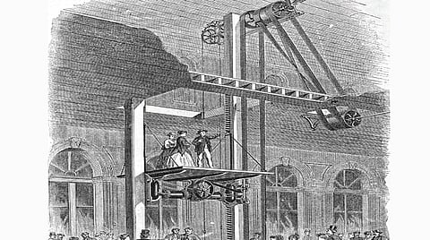 First steam powered elevator |