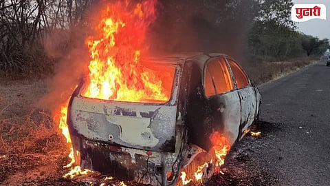 Car Fire Doctor Couple Escape