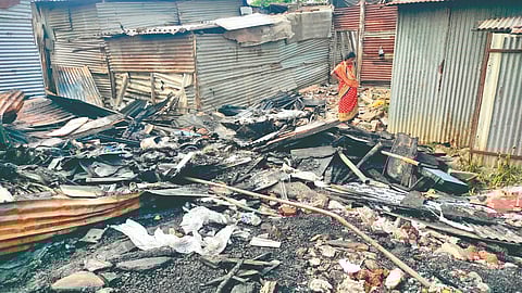 Kolhapur huts burned