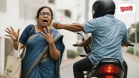 Jalgaon theft news | हाताचा चावा घेत चोरट्यांनी फिल्मी' स्टाईलने लाखांचं मंगळसूत्र केलं लंपास