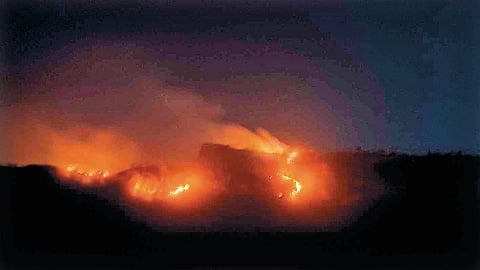 Ajinkyatara Fort Fire