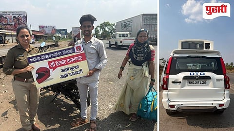 किणी : महामार्गावर विना हेल्मेट असणाऱ्या दुचाकीधारकांचे समुपदेशन करण्यात आले. तर इंटर्सेप्टर वाहणाद्वारे कारवाईही करण्यात आली