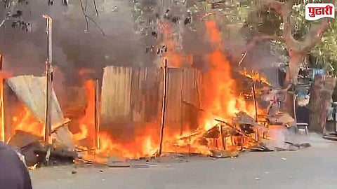 shops burnt in Chinchpada road fire
