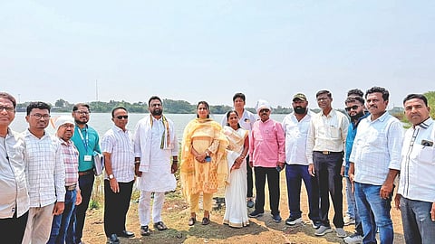 Jalna Moti Bagh lake Buddha statue