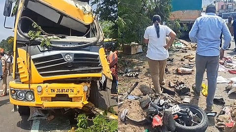 கனரக லாரி விபத்து