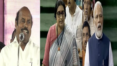 எ.வ.வேலு, ஸ்மிருதி இரானி, மோடி