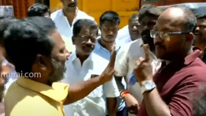 திருச்சி மாநகராட்சி ஊழியருடன் மக்கள் வாக்குவாதம்