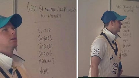 ஆஸ்திரேலிய வீரர்கள் ஓய்வறையில் இந்திய வீரர்களின் பெயர்கள்