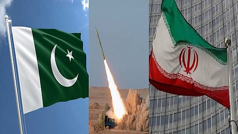 பாகி., ஈரான் கொடிகள்