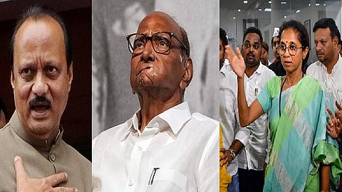 அஜித் பவார், சரத் பவார், சுப்ரியா சுலே