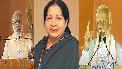 பிரதமர் மோடி, முன்னாள் முதல்வர் ஜெயலலிதா
