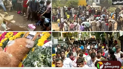 புதுச்சேரி சிறுமியின் இறுதி ஊர்வலம்