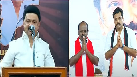 வேட்பாளர்களுடன் மு.க.ஸ்டாலின்