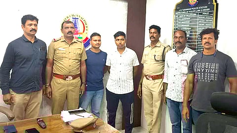 Accused with police