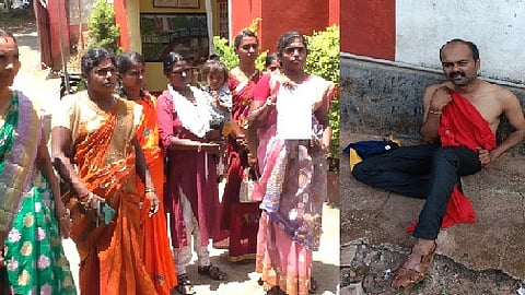 புகார் அளித்த பள்ளி மேலாண்மை குழு பெண்கள் மற்றும் பாதிக்கப்பட்ட ஆசிரியர்