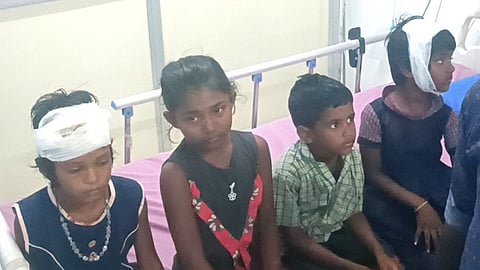 காயமடைந்த அரசுப்பள்ளி மாணவர்கள்