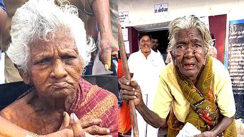 தள்ளாடும் வயதிலும் வாக்களிக்க வந்த மூதாட்டிகள்