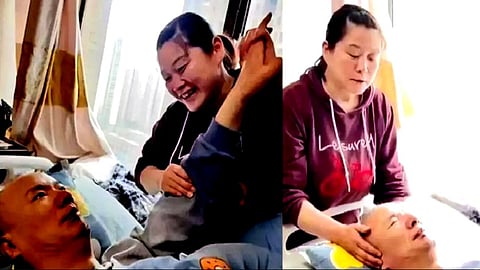 சீனா - கோமாவில் இருந்த கணவரை மீட்ட மனைவி