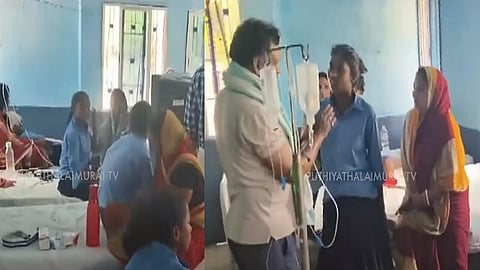 மயங்கி விழுந்த மாணவிகள்