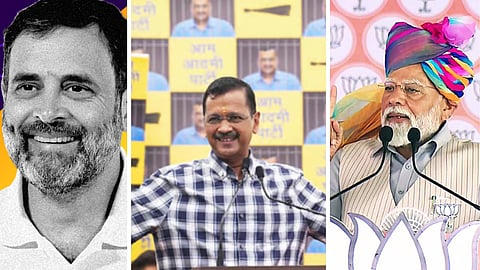 ராகுல் காந்தி - அரவிந்த் கெஜ்ரிவால் - மோடி