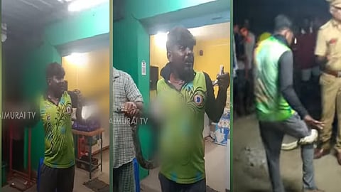 மலைப்பாம்போடு சேட்டை செய்த இளைஞர்