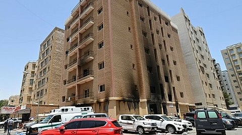 தீ விபத்து ஏற்பட்ட கட்டடம்