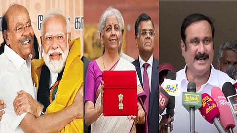 பாமக நிறுவனர் ராமதாஸ், நிதியமைச்சர் நிர்மலா சீதாராமன், பாமக தலைவர் அன்புமணி