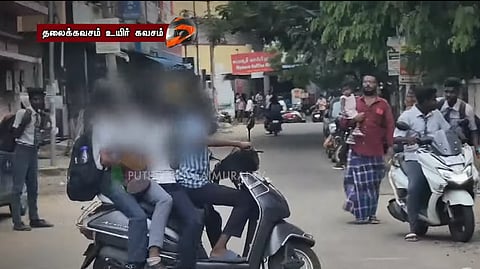 18 வயதுக்கு கீழ் உள்ள சிறுவர்கள் வாகனம் இயக்கும் காட்சி